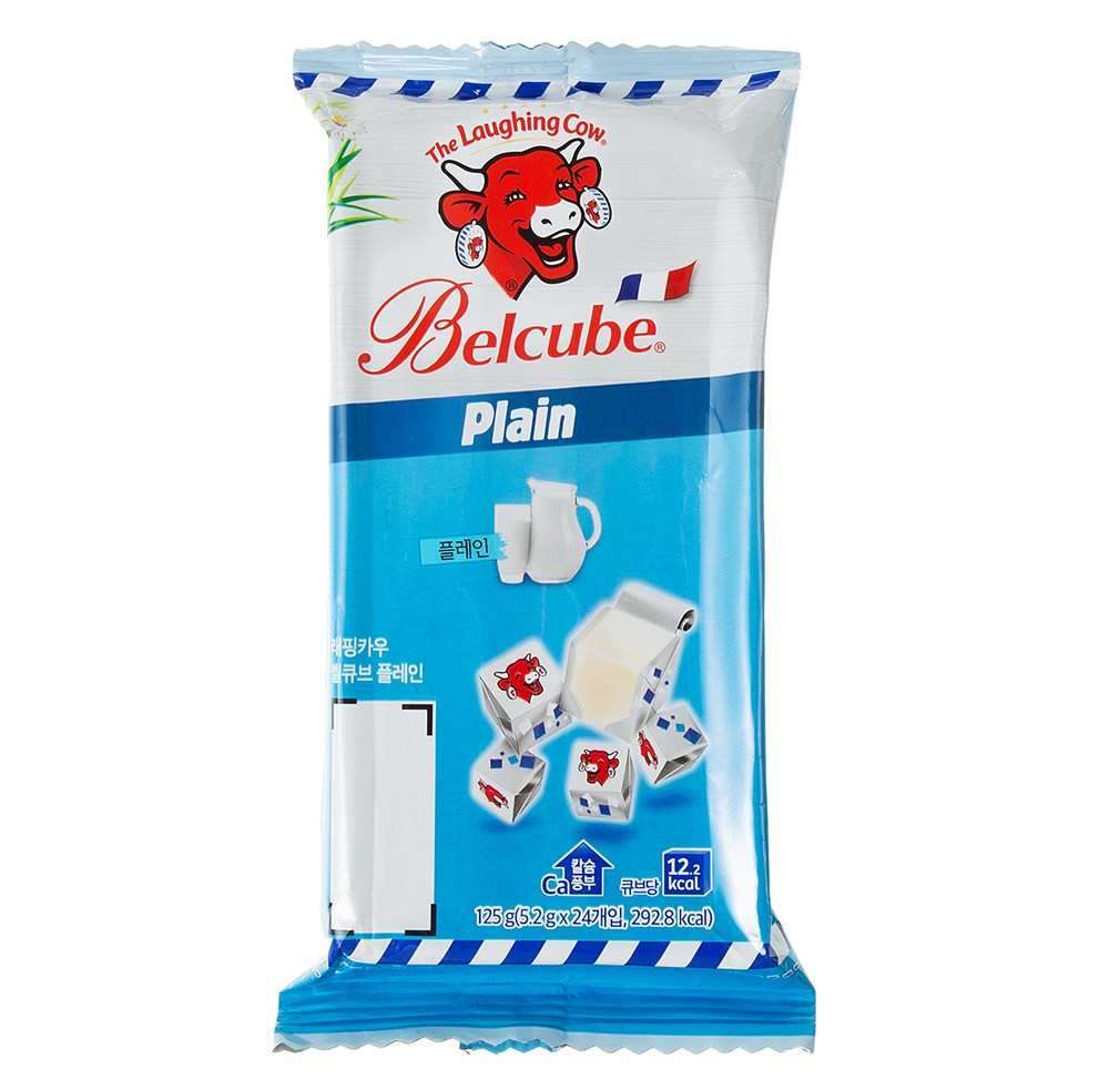 Raepingkau Belkyubeu Plain , 5.2 g, 2 4 Pack Pack , 1 Pack (래핑카우 벨큐브 플레인, 5.2g, 24개입, 1개)