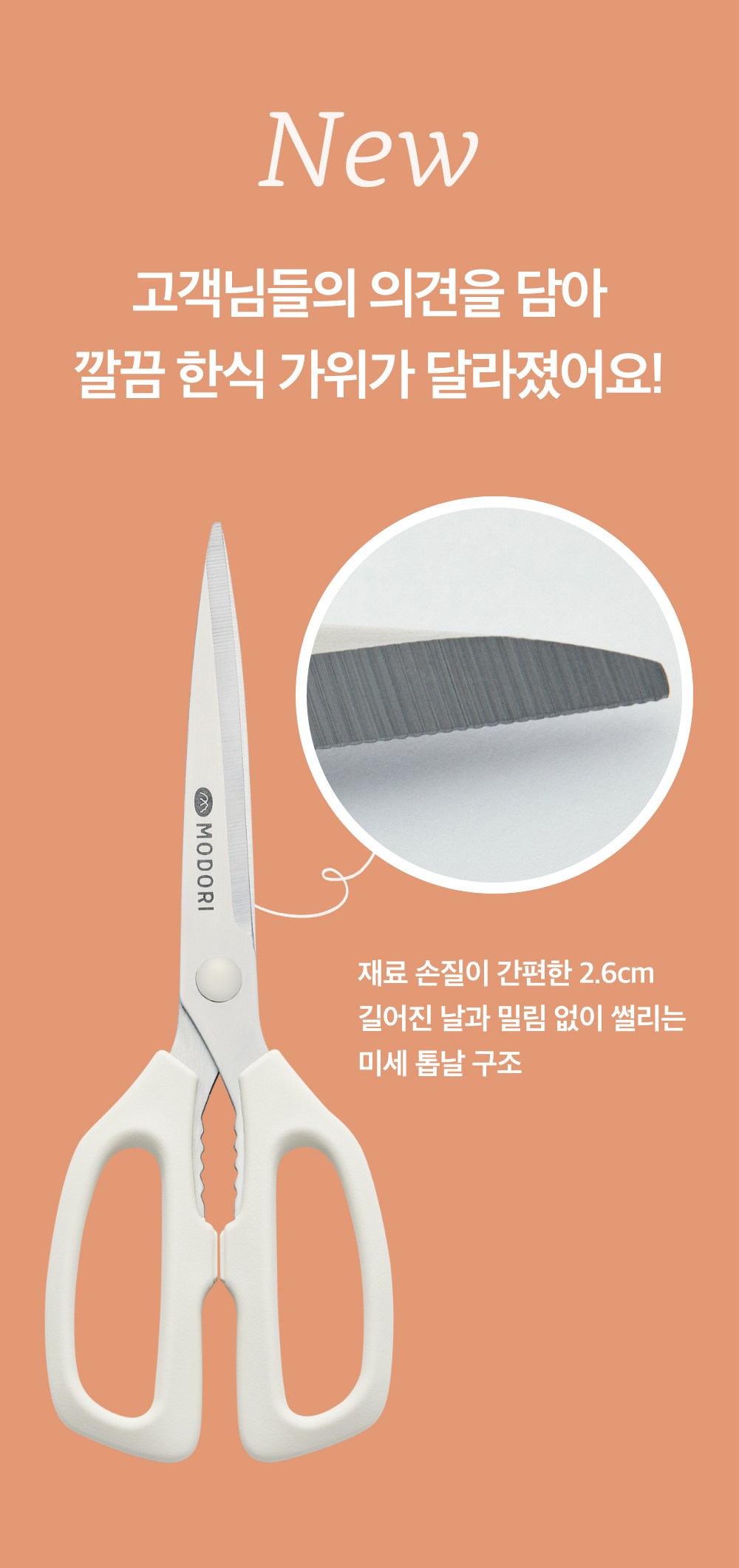 Mori Kkalkkeum Sik Jubangwi , Abori , 1 Pack (모도리 깔끔 한식 주방가위, 아이보리, 1개)