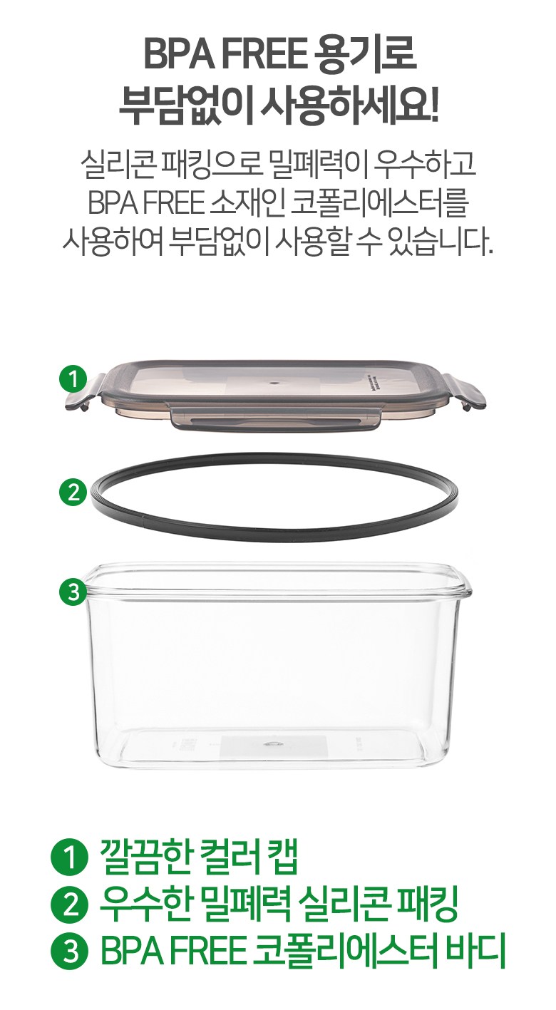 Comet Guknaesaengsan BPA FREE Clear Milpyeyonggi , 2 Pack , 1.3 L (코멧 국내생산 BPA FREE 클리어 밀폐용기, 2개, 1.3L)