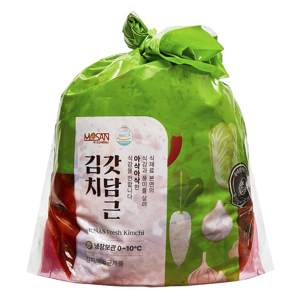 Mosan Gatdamgeun Sseoleun Chonggak Kimchi , 1.5 kg, 1 Box (모산 갓담근 썰은 총각김치, 1.5kg, 1박스)