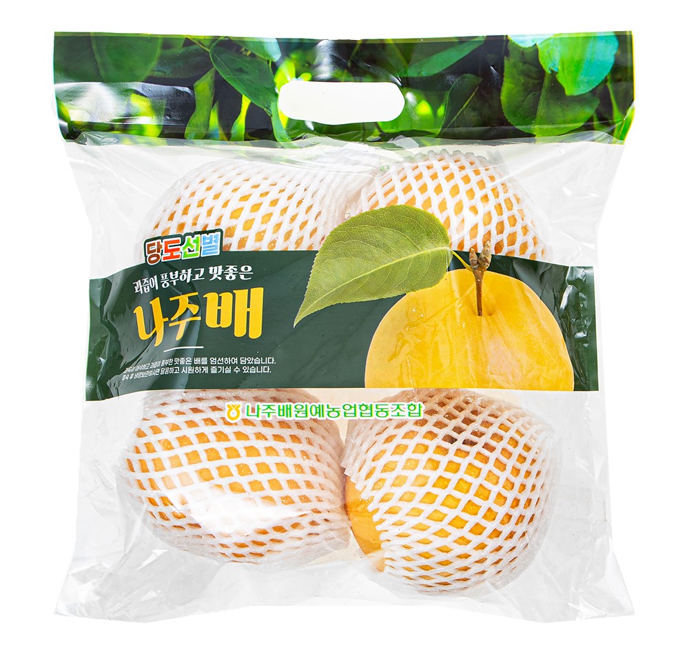 Naju GAP Sweetness Seonbyeol Pear , 2 kg(3~4 Pack ), 1 Bag (나주 GAP 당도선별 배, 2kg(3~4입), 1봉)