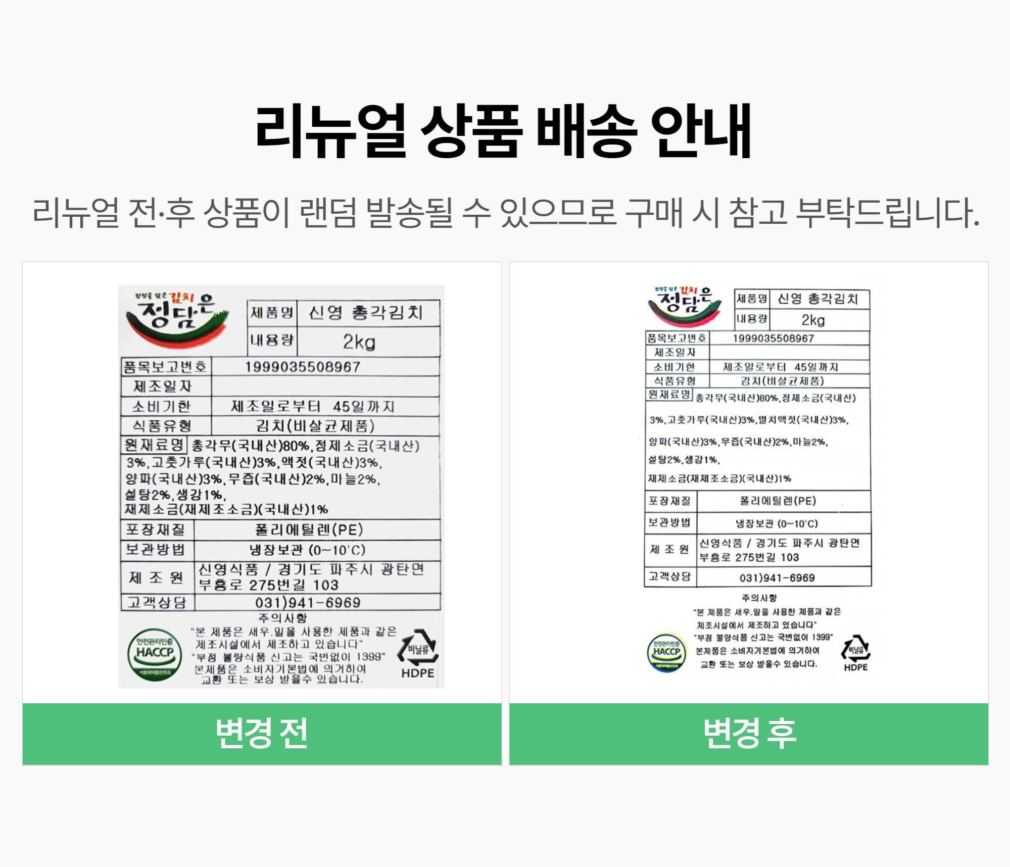 Sinyeongsikpum Jeongdameun Chonggak Kimchi , 2 kg, 1 Pack (신영식품 정담은 총각김치, 2kg, 1개)