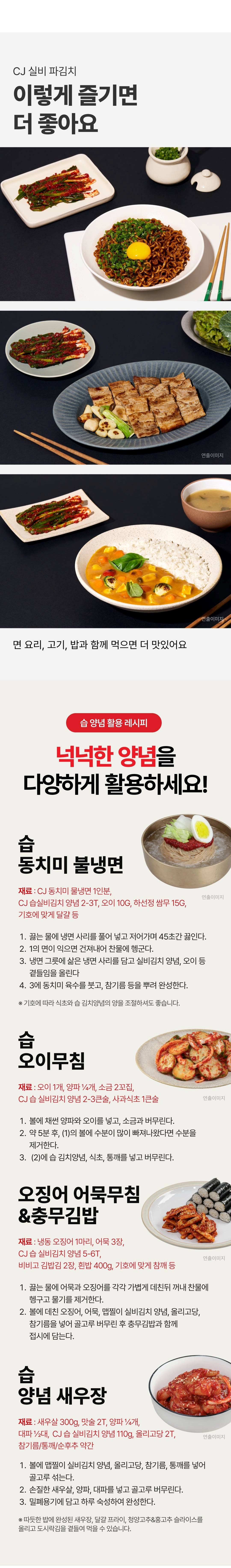 CJ CheilJedang Seup Silbi Pa Kimchi , 500 g, 1 Pack (CJ제일제당 습 실비 파김치, 500g, 1개)