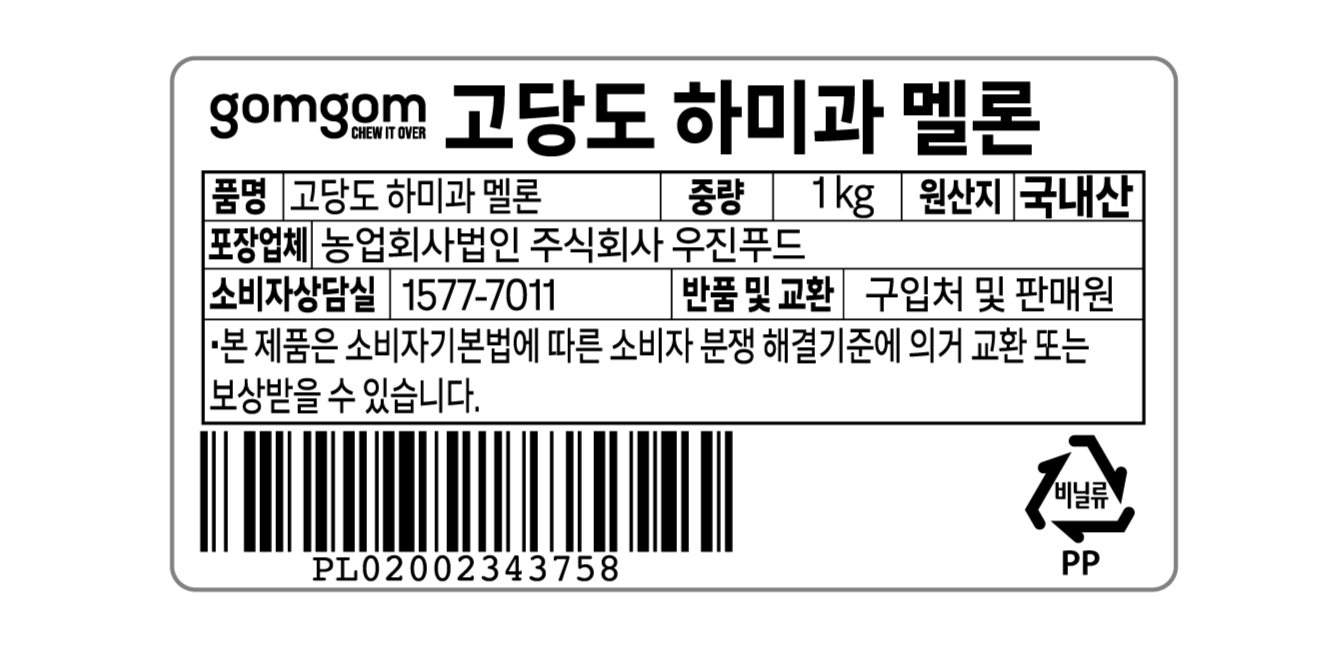 GuamPick High Sweetness Hami Melon (곰곰 고당도 하미과 멜론)