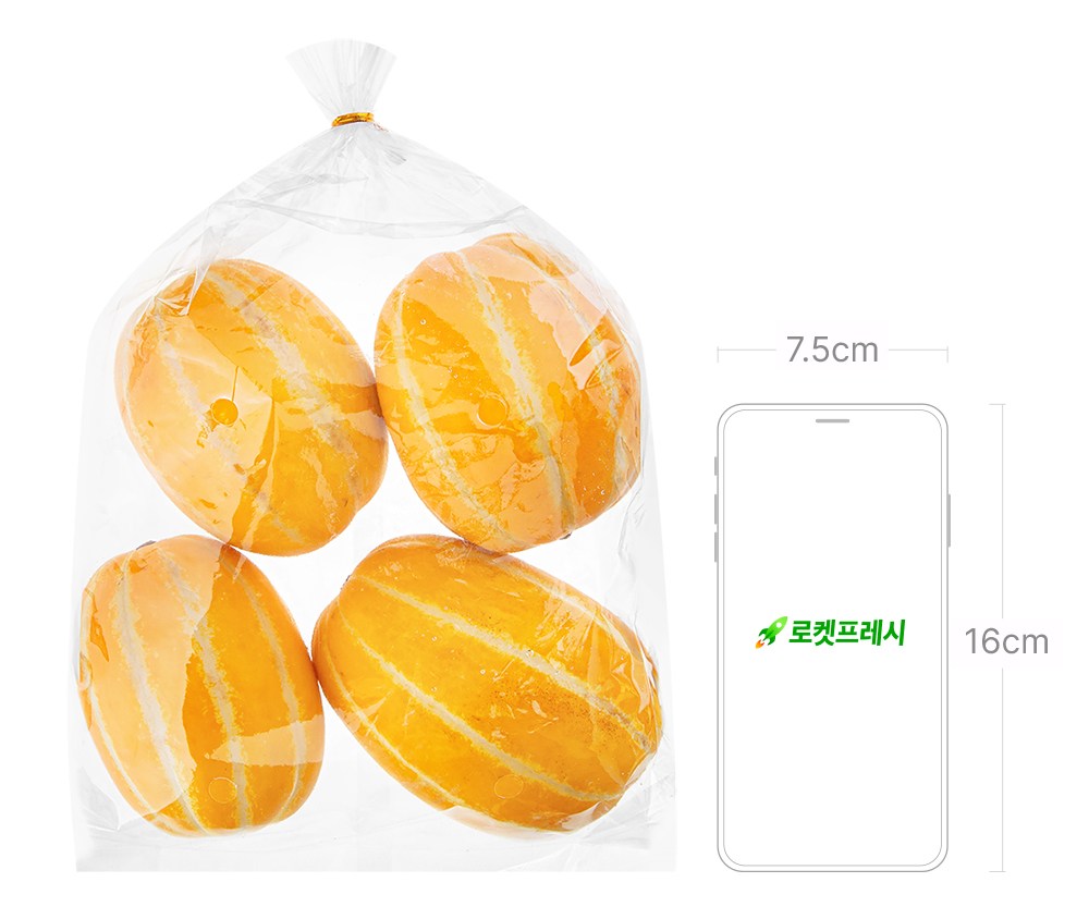 GuamPick Seongju Sweetness Seonbyeol Silsok Korean Melon , 1 Pack , 1.2 kg(4~5 Pack ) (곰곰 성주 당도선별 실속 참외, 1개, 1.2kg(4~5입))