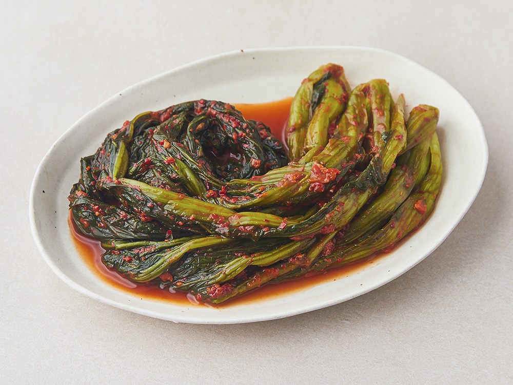 Yangban Sanji Premium Wonjaeryo Mandeun Mustard Greens Kimchi , 400 g, 2 Pack (양반 산지의 고급 원재료로 만든 갓김치, 400g, 2개)
