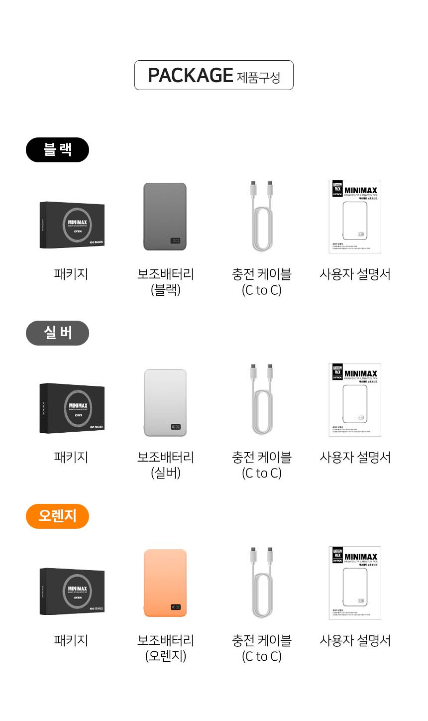 Joteuron MAC Set Peu Ultra Seulrim Bojo Pear Teori 10000 mAh USB-C , MiniMax, Black (조이트론 맥세이프 울트라 슬림 보조배터리 10000mAh C타입, MiniMax, 블랙)