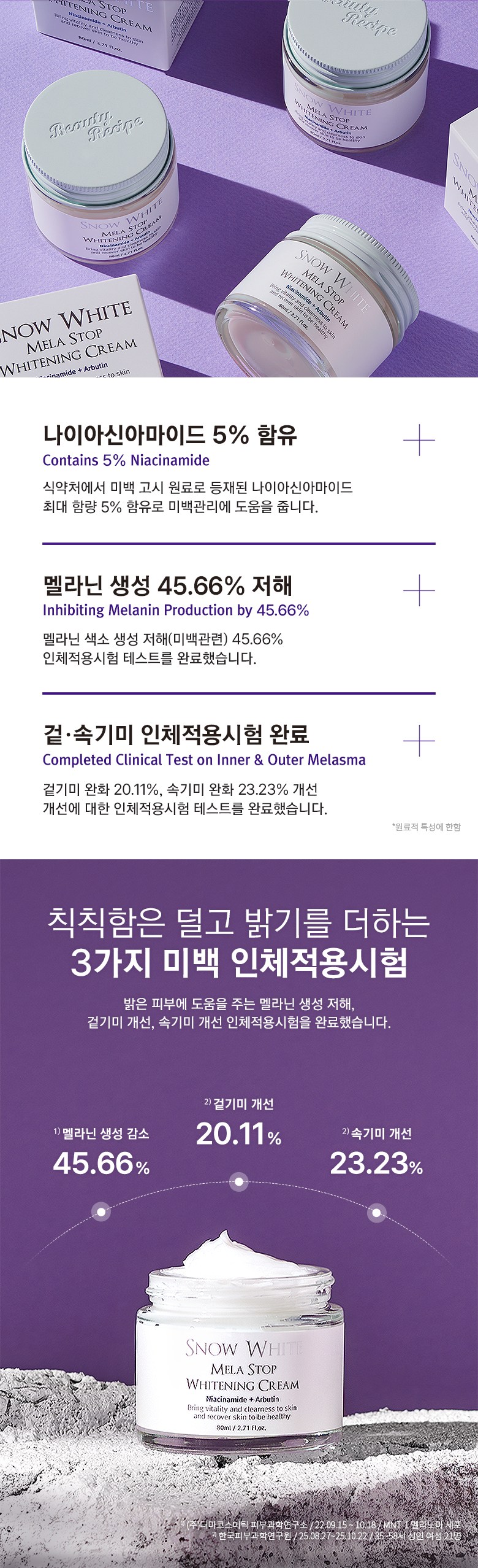 Byutiresipi Seunou White Melra Seutap Whitening Cream , 80 ml, 1 Pack (뷰티레시피 스노우화이트 멜라 스탑 화이트닝 크림, 80ml, 1개)