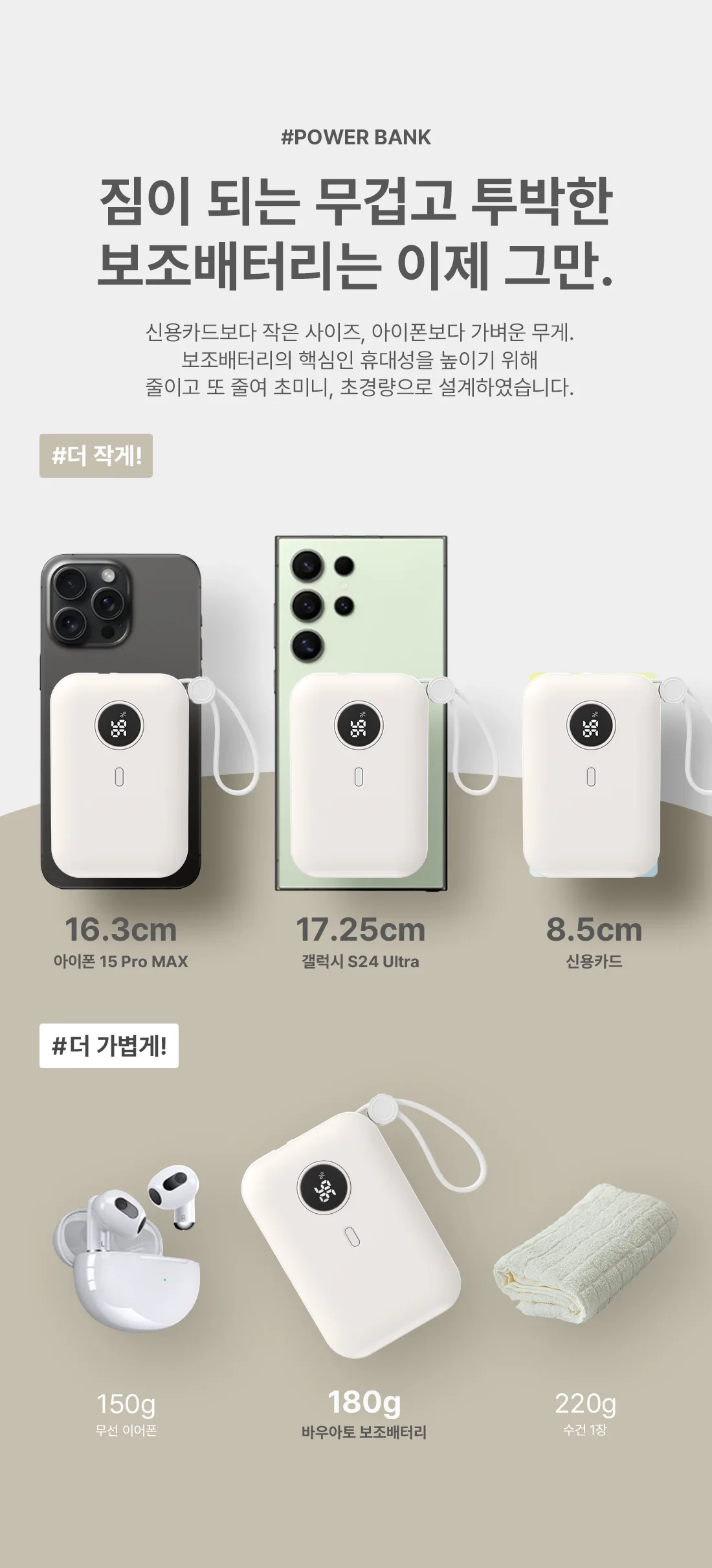 Bauato Packets Ketswil PD 22.5 W Gosok Pack Chulryeok Cable Chehyeong Mini Bojo Pear Teori 10000 mah, Abori , Abori (바우아토 포켓쉴 PD 22.5W 고속 입출력 케이블 일체형 미니 보조배터리 10000mah, 아이보리, 아이보리)