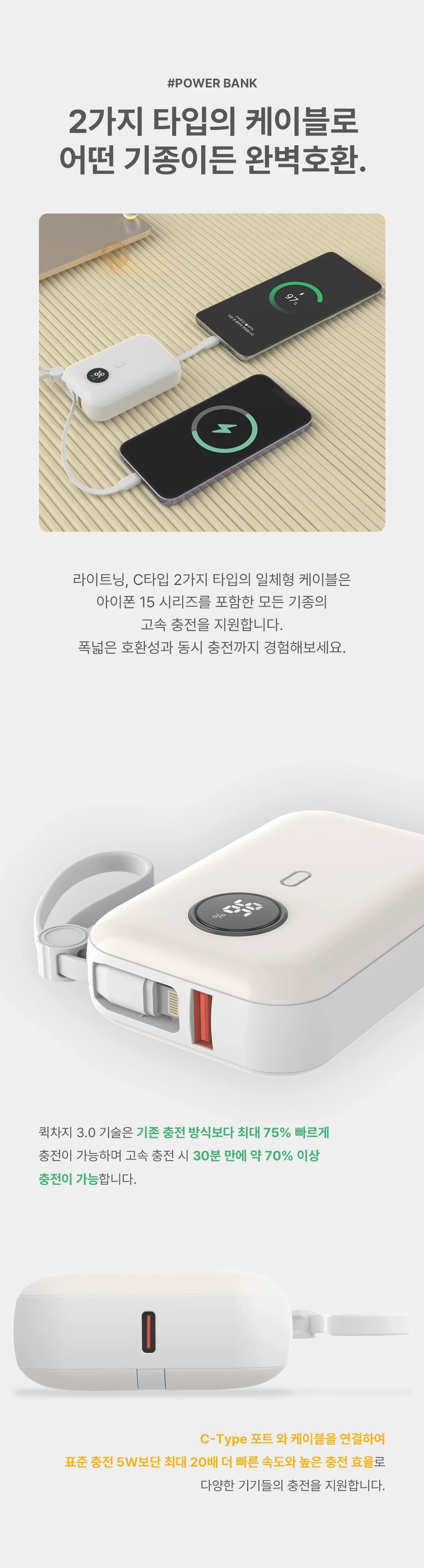Bauato Packets Ketswil PD 22.5 W Gosok Pack Chulryeok Cable Chehyeong Mini Bojo Pear Teori 10000 mah, Abori , Abori (바우아토 포켓쉴 PD 22.5W 고속 입출력 케이블 일체형 미니 보조배터리 10000mah, 아이보리, 아이보리)