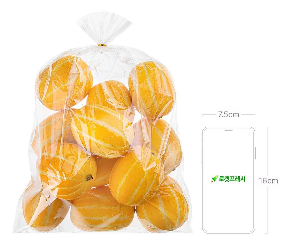 GuamPick Seongju Sweetness Seonbyeol Silsok Mini Korean Melon 8~12 Pack , 1 Pack , 2 kg (곰곰 성주 당도선별 실속 미니참외 8~12입, 1개, 2kg)