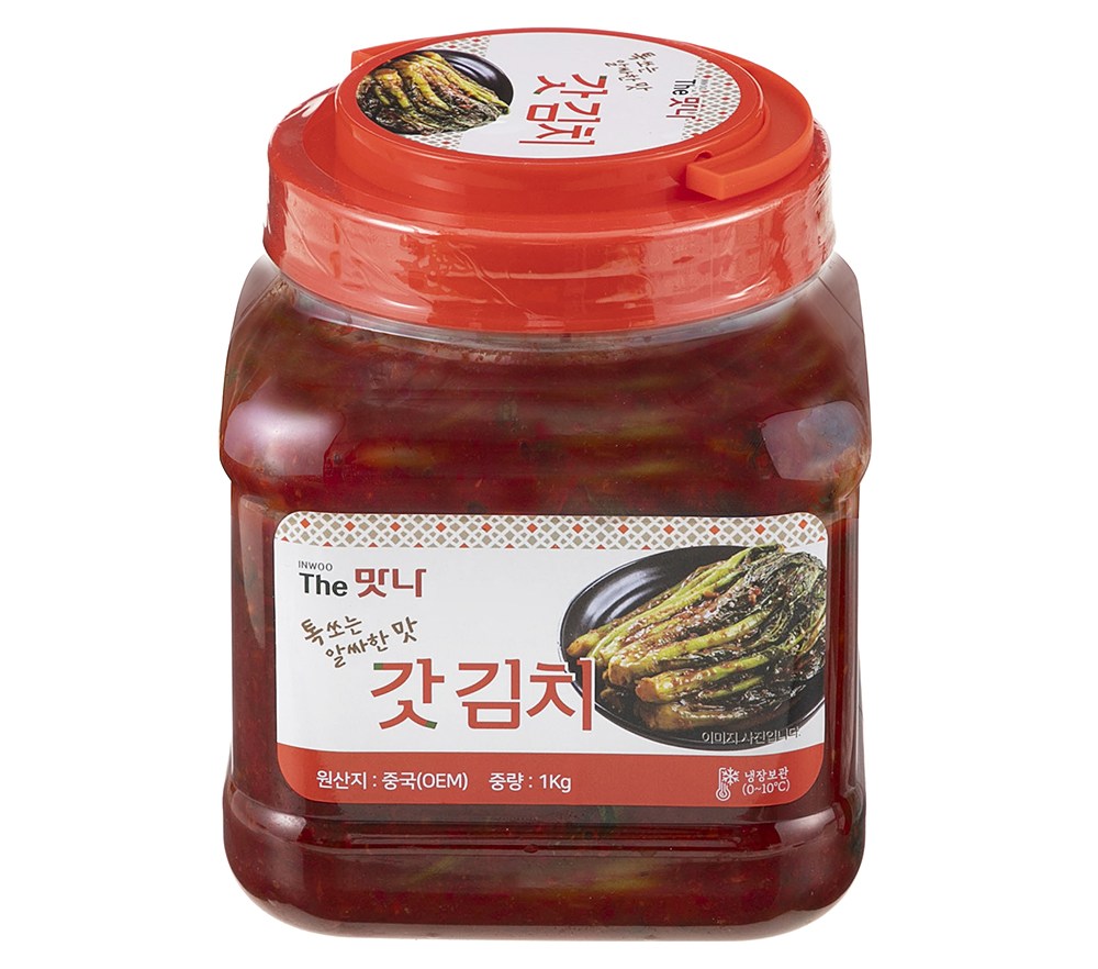 Inu Deo Flavor Na Mustard Greens Kimchi , 1 kg, 1 Pack (인우 더맛나 갓김치, 1kg, 1개)