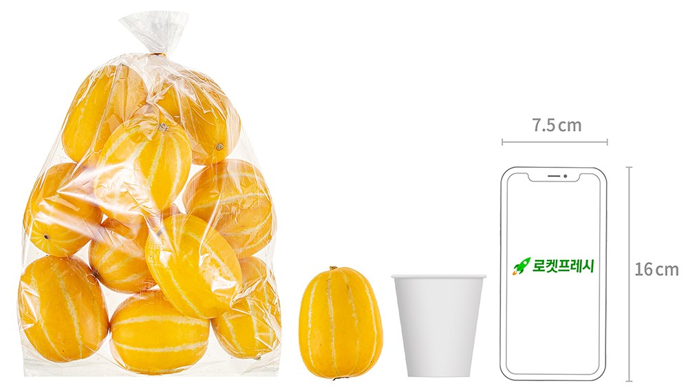 GuamPick Seongju Sweetness Seonbyeol Mini Korean Melon (6~9 Pack ), 1.5 kg, 1 Bag (곰곰 성주 당도선별 미니참외 (6~9입), 1.5kg, 1봉)