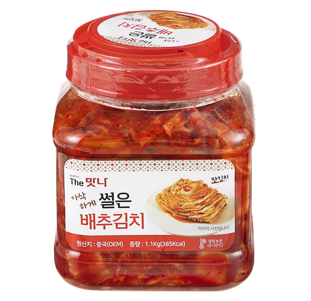 Inu Deo Flavor Na Sseoleun Pear Chu Kimchi , 1.1 kg, 1 Pack (인우 더맛나 썰은 배추김치, 1.1kg, 1개)