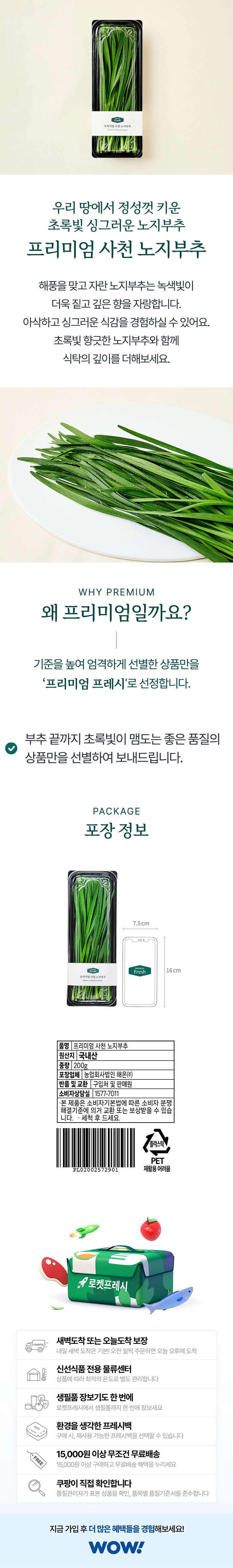 Sacheon Noji Korean Chive , 200 g, 1 Pack (프리미엄 사천 노지부추, 200g, 1개)