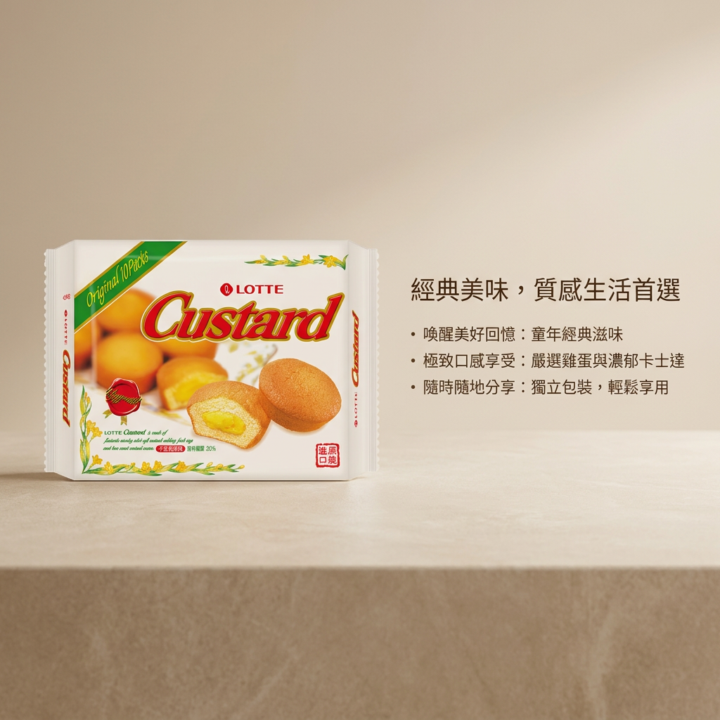 LOTTE 樂天 Custard 蛋黃派評價:童年系下午茶點心,8袋80顆到底值不值得買? (6/9)
