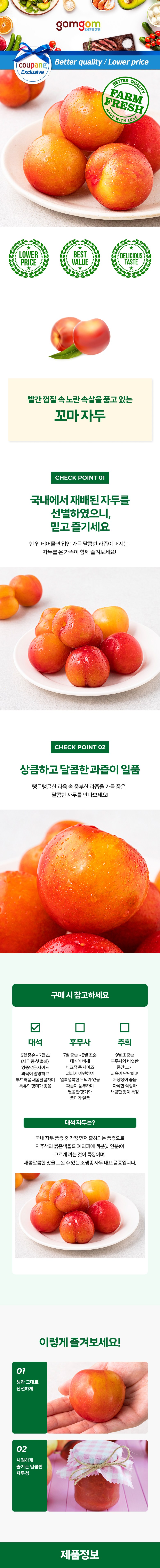 Gomgom Kkoma Plum , 300 g, 2 Pack (곰곰 꼬마 자두, 300g, 2팩)