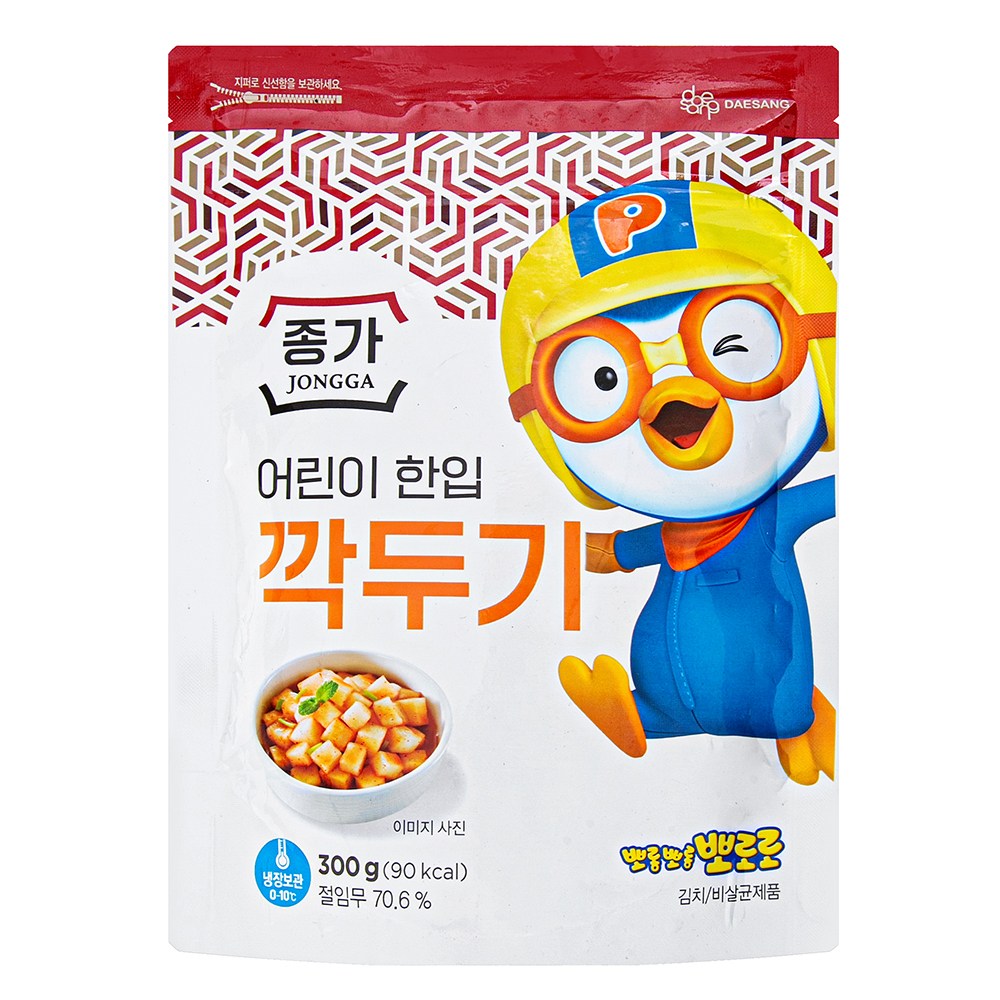 Jongga Kids Pack Kkakdugi , 300 g, 1 Pack (종가집 어린이 한입 깍두기, 300g, 1개)