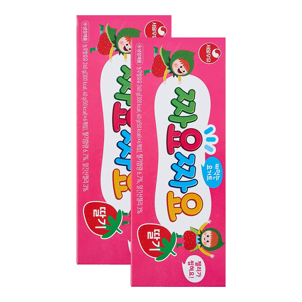 Seoul Milk Jjameok Yogureuteu Jjayojjayo Strawberry , 40 g, 6 Pack , 2 Pack (서울우유 짜먹는 요구르트 짜요짜요 딸기, 40g, 6개입, 2개)