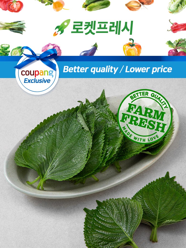 Pesticide-free Injeung Domestic Chubu Perilla Leaves , 35 g, 1 Pack (무농약 인증 국내산 추부깻잎, 35g, 1팩)