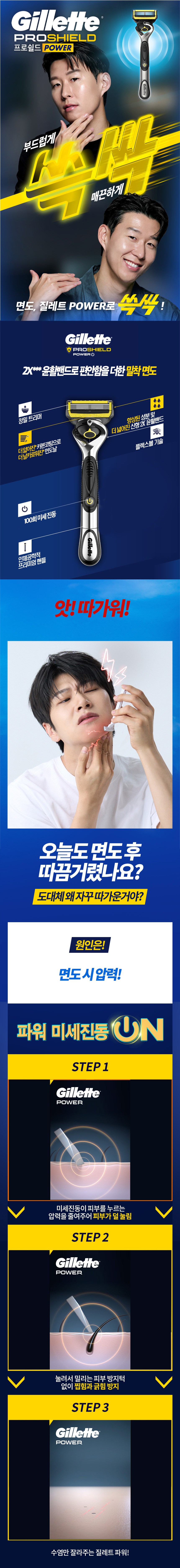 질레트 프로쉴드 옐로우 파워 세트 원본 상세 안내 3
