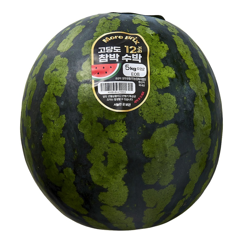 More Brix High Sweetness Chambak Watermelon , 5 kg Sang , 1 Pack (More Brix 고당도 참박 수박, 5kg 이상, 1개)