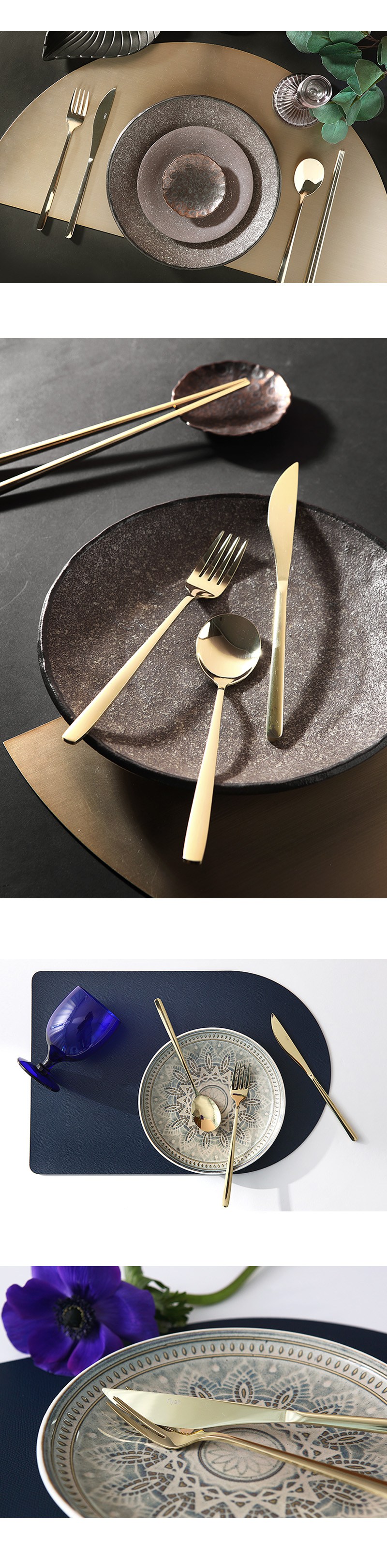 Reuri Modeon Dineo 2 In Keoteureori Set , Black , Seupun 2 p + Fork 2 p + Napeu 2 p + Chopsticks 2 Beol , 8 Pack (르리에 모던 디너 2인 커트러리 세트, 블랙, 스푼 2p + 포크 2p + 나이프 2p + 젓가락 2벌, 8개)