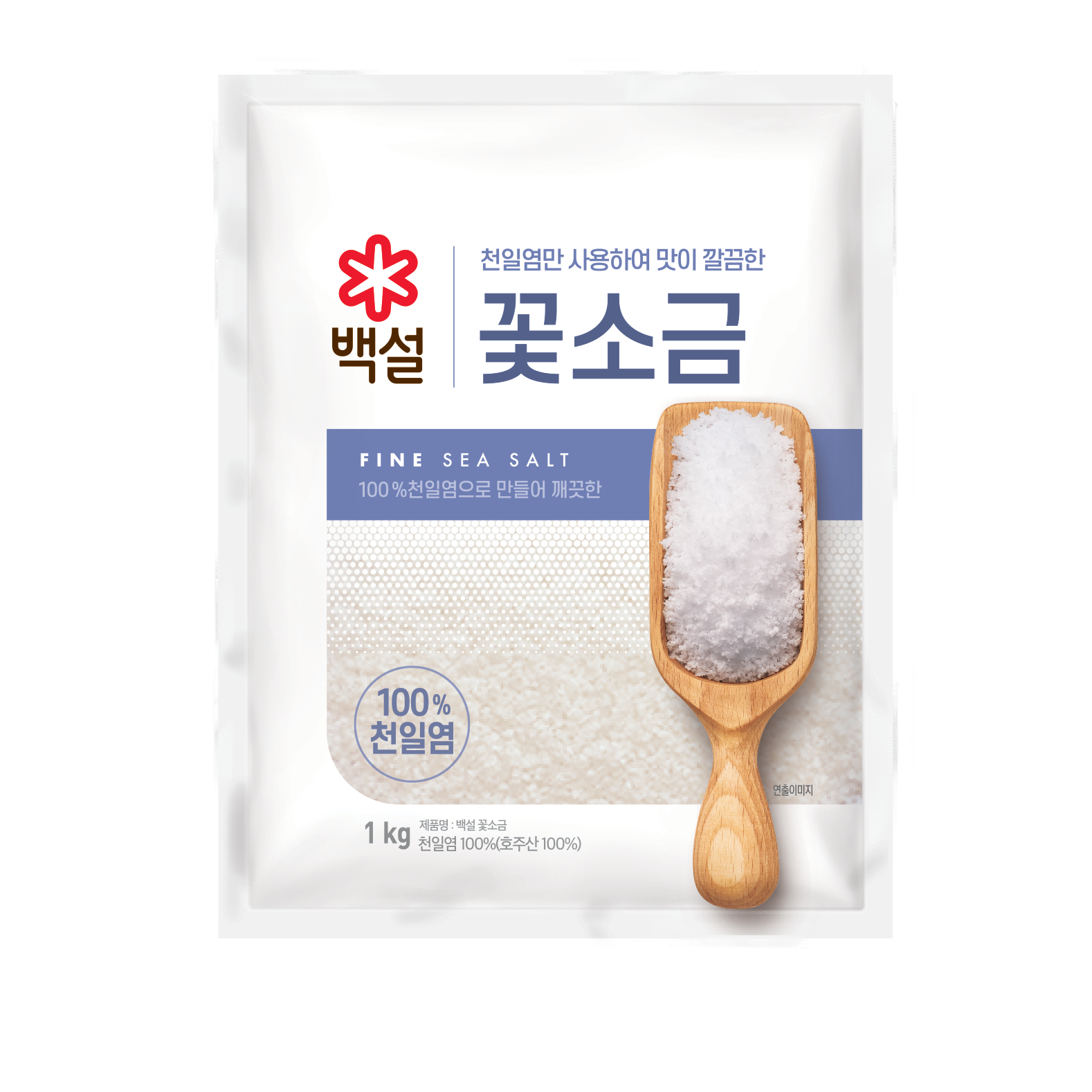 Baekseol Kkotsogeum , 1 kg, 1 Pack (백설 꽃소금, 1kg, 1개)