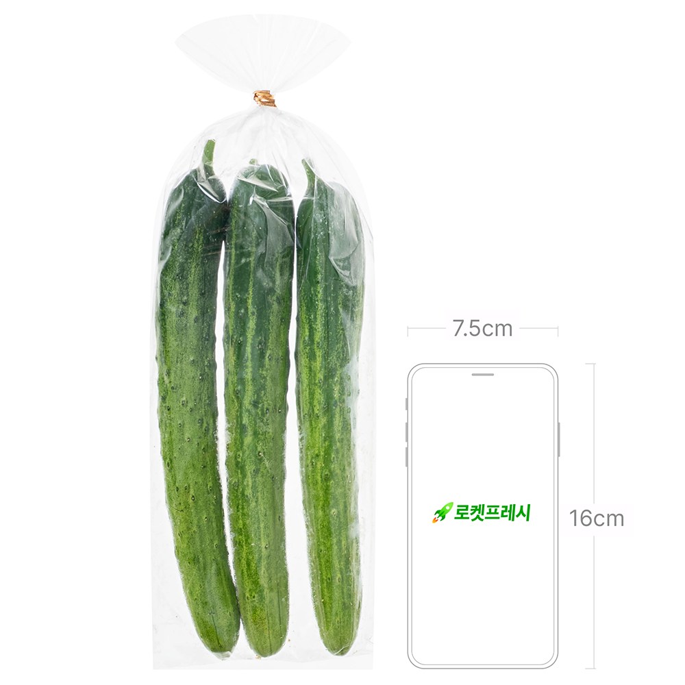 Domestic Eco-friendly Cucumber , 3 Pack Pack , 1 Pack (국내산 친환경 오이, 3개입, 1개)