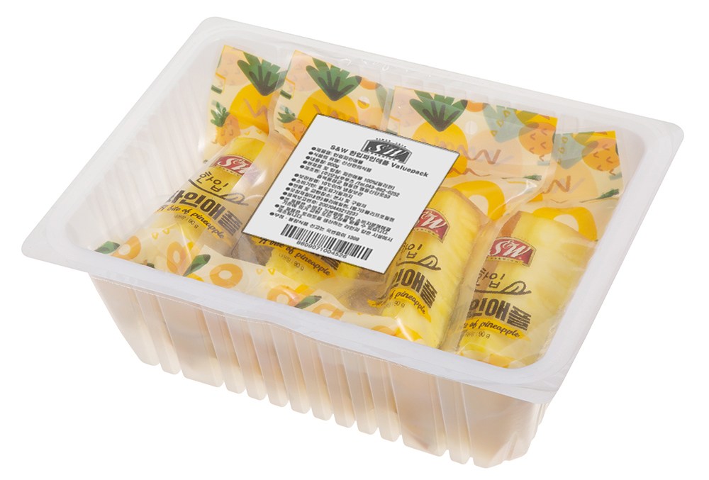 S&W Pack Pineapple , 90 g, 10 Pack (S&W 한입 파인애플, 90g, 10개입)