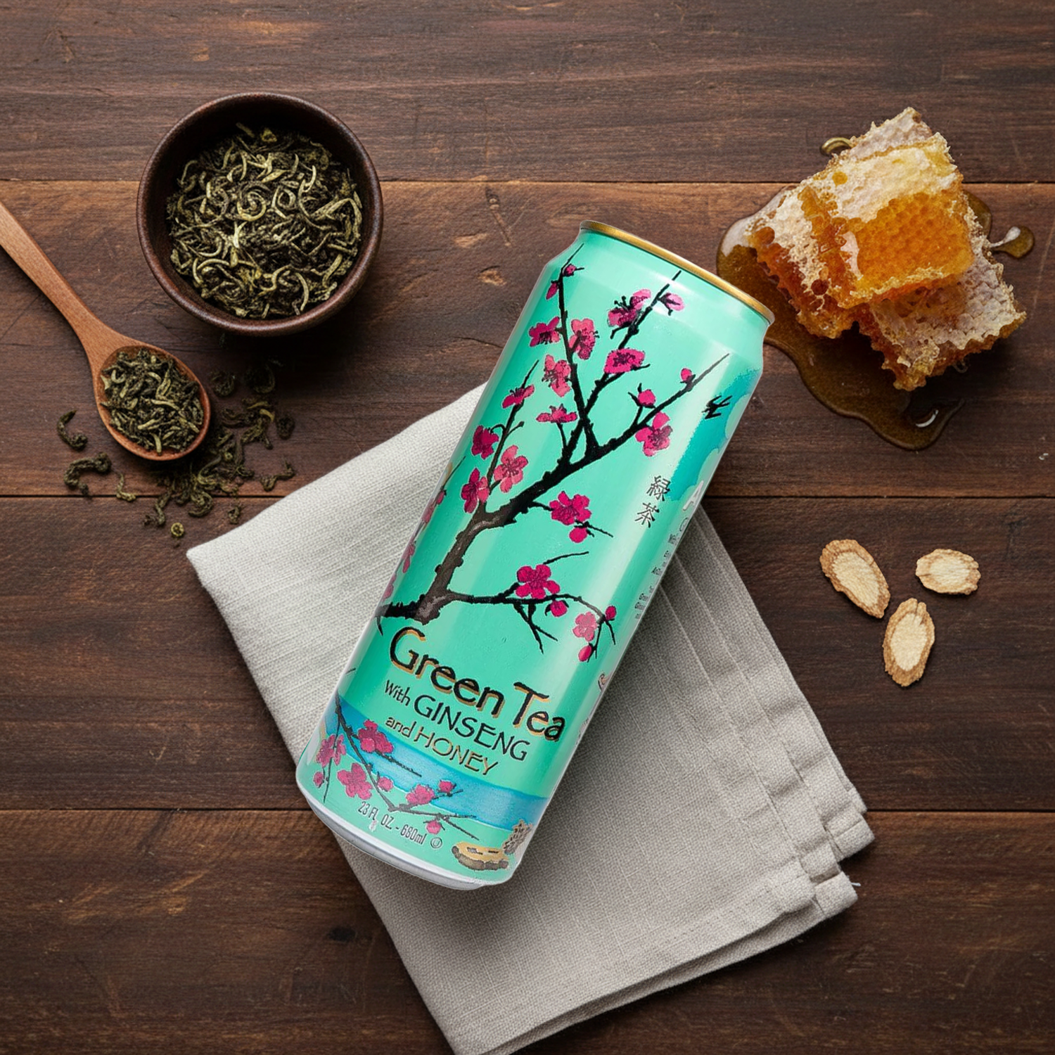 AriZona 蜂蜜人蔘綠茶, 650ml, 24罐- 茶飲| 酷澎