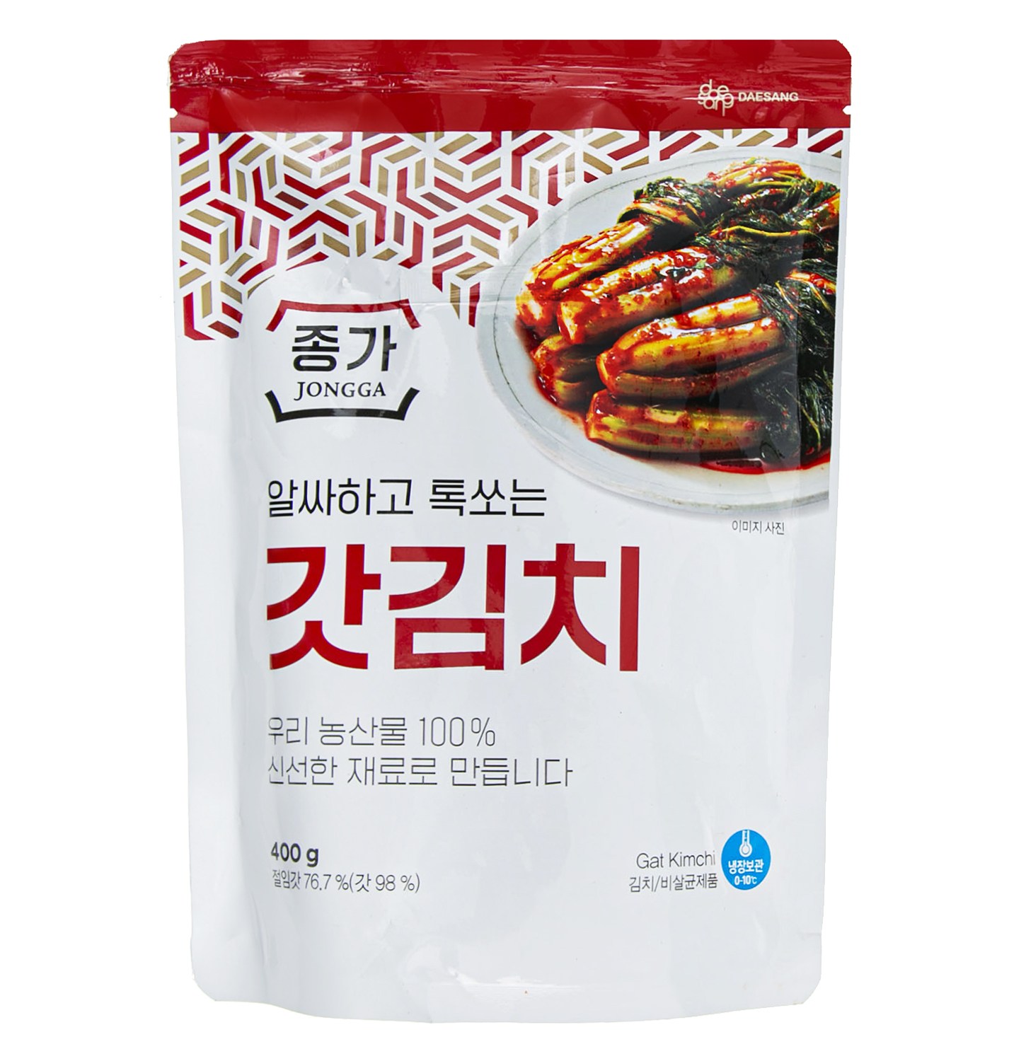Jongga Alssahago Toksso Mustard Greens Kimchi (종가 알싸하고 톡쏘는 갓김치)