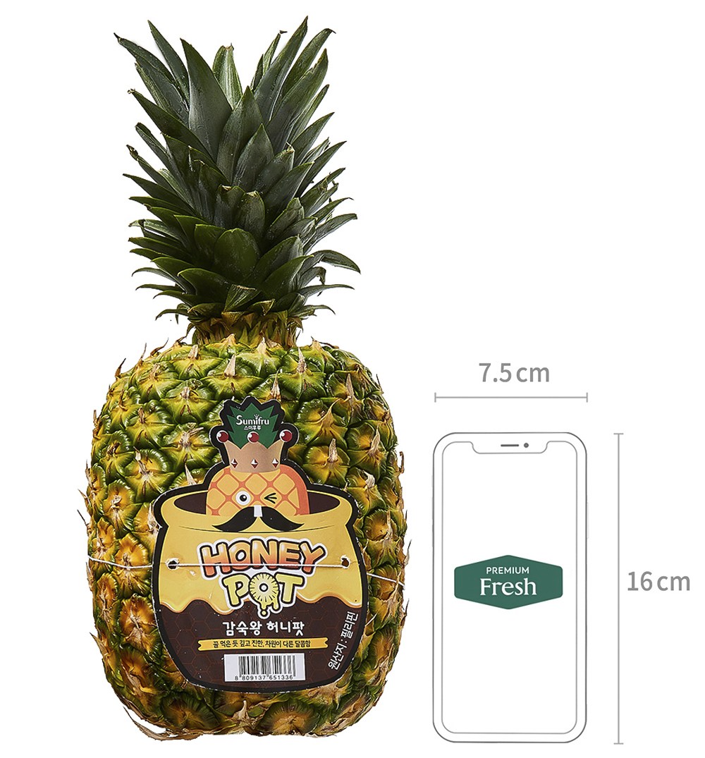 Sumifru Gamsukwang Heonipat Pineapple , 2.1 kg, 1 Pack (스미후루 감숙왕 허니팟 파인애플, 2.1kg, 1개)