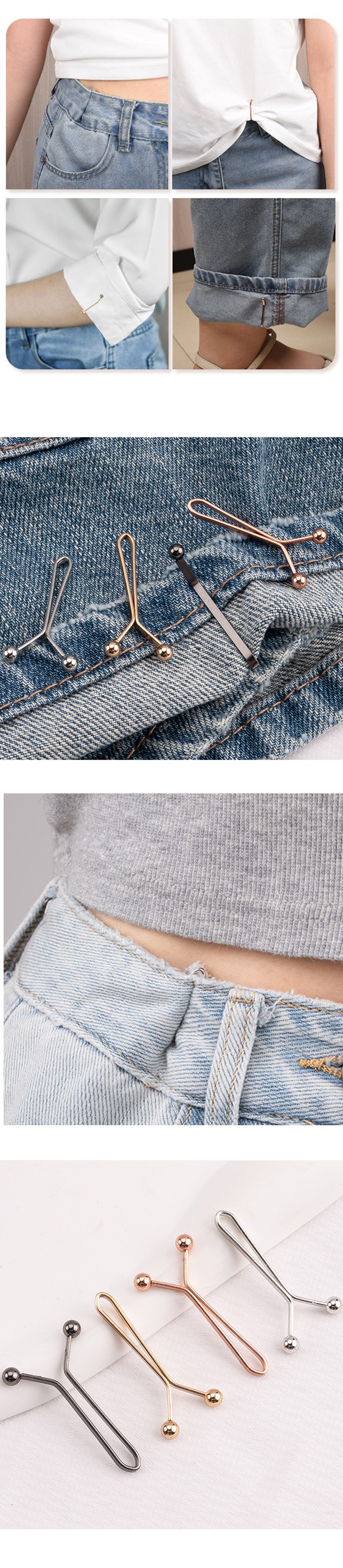 Angplus 低調Y型別針腰圍縮減調整扣, 銀色, 12個- 鈕扣/蕾絲| 酷澎