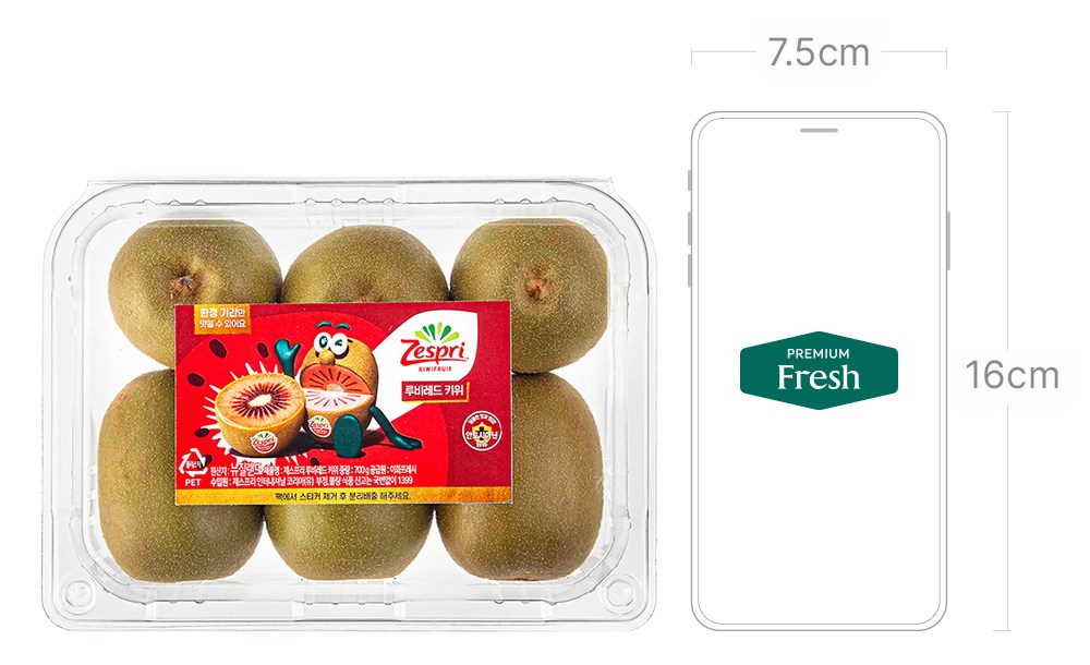 Jeseupeuri Jeombo Rubi Red Kiwi , 1 Pack , 700 g (제스프리 점보 루비 레드키위, 1개, 700g)
