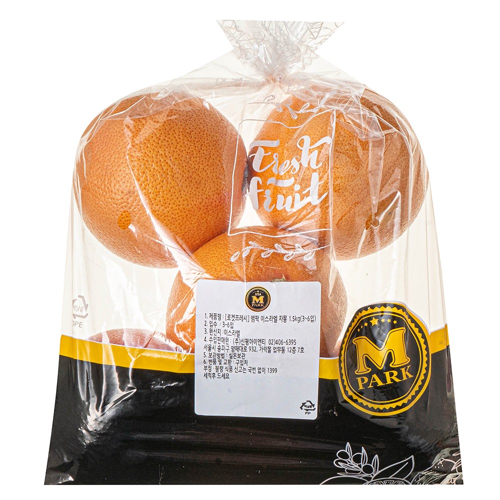 Empak Seuraelsan Jamong 3~ 6 Pack , 1.5 kg, 1 Pack (엠팍 이스라엘산 자몽 3~6개입, 1.5kg, 1개)