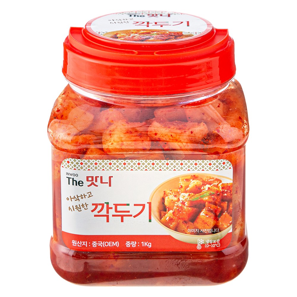 Inu Deo Flavor Na Kkakdugi Kimchi , 1 kg, 1 Pack (인우 더맛나 깍두기김치, 1kg, 1개)