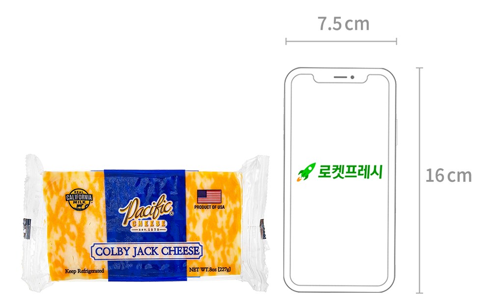 Peosipik Kolbi Jaek Cheese , 227 g, 1 Pack , 1 Pack (퍼시픽 콜비 잭치즈, 227g, 1개입, 1개)