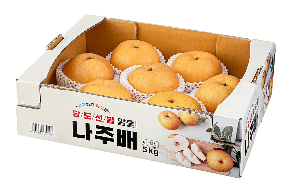 Dabok Sweetness Seonbyeol Altteul Naju Pear , 1 Pack , 5 kg(6~12 Pack ) (다복 당도선별 알뜰 나주배, 1개, 5kg(6~12입))