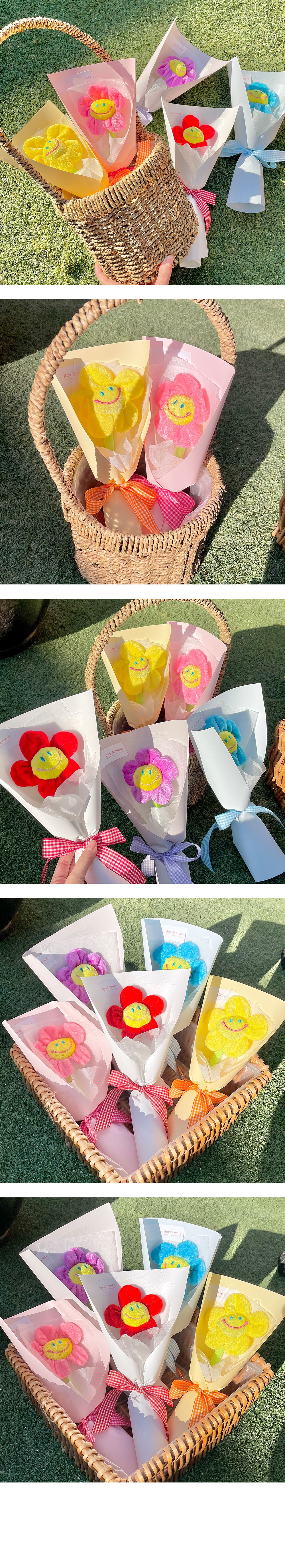 Haksamo Seumakkot Song Bag Jeinhyeong Kkotdabal , Juhwang , 1 Pack (학사모 스마일꽃 한송이 봉제인형 꽃다발, 주황, 1개)