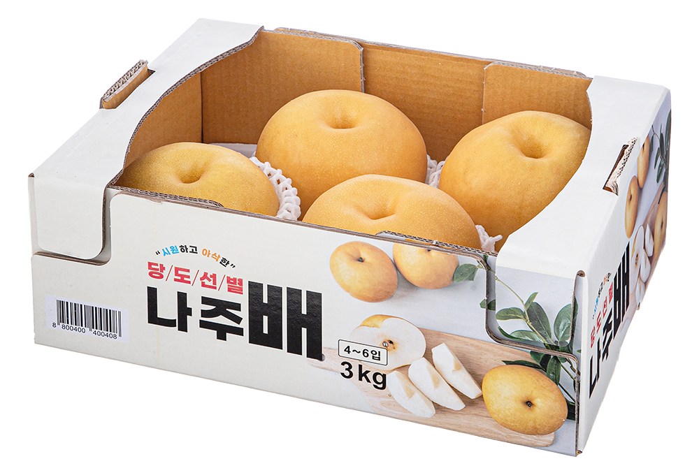 Dabok Sweetness Seonbyeol Naju Pear , 1 Pack , 3 kg(4~6 Pack ) (다복 당도선별 나주배, 1개, 3kg(4~6입))
