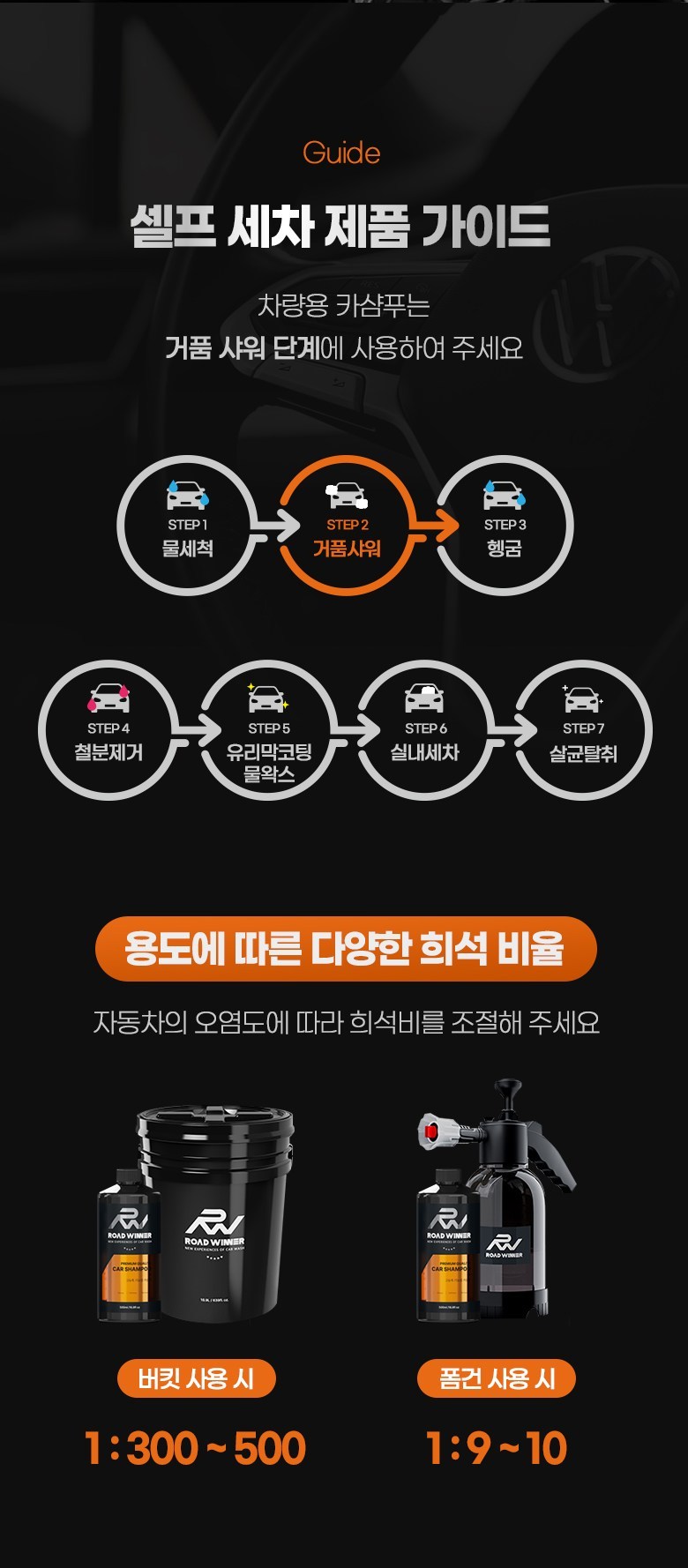 Deuwineo Large Size Gonongchuk Ka Shampoo 1000 ml 2 p + Gyeryang Cup 2 p Set , 1 L, 2 Pack (로드위너 대용량 고농축 카샴푸 1000ml 2p + 계량컵 2p 세트, 1L, 2개)