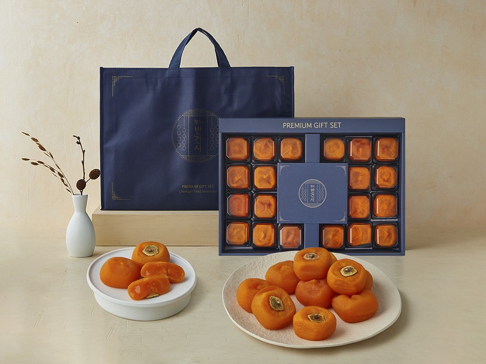 Cheongdo Bansi Hyoseongpam Cheongdo Bangeonsi Seonmul Set 20 Pack ( Frozen ), 1 Set , 1.4 kg (청도반시 효성팜 청도 반건시 선물세트 20입 (냉동), 1세트, 1.4kg)