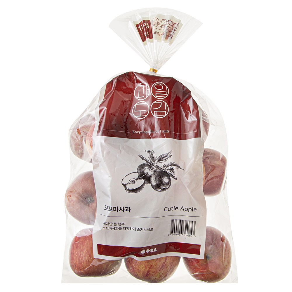 Persimmon Kkokkoma Apple , 1.5 kg(11~14 Pack ), 1 Pack (과일도감 꼬꼬마 사과, 1.5kg(11~14입), 1개)
