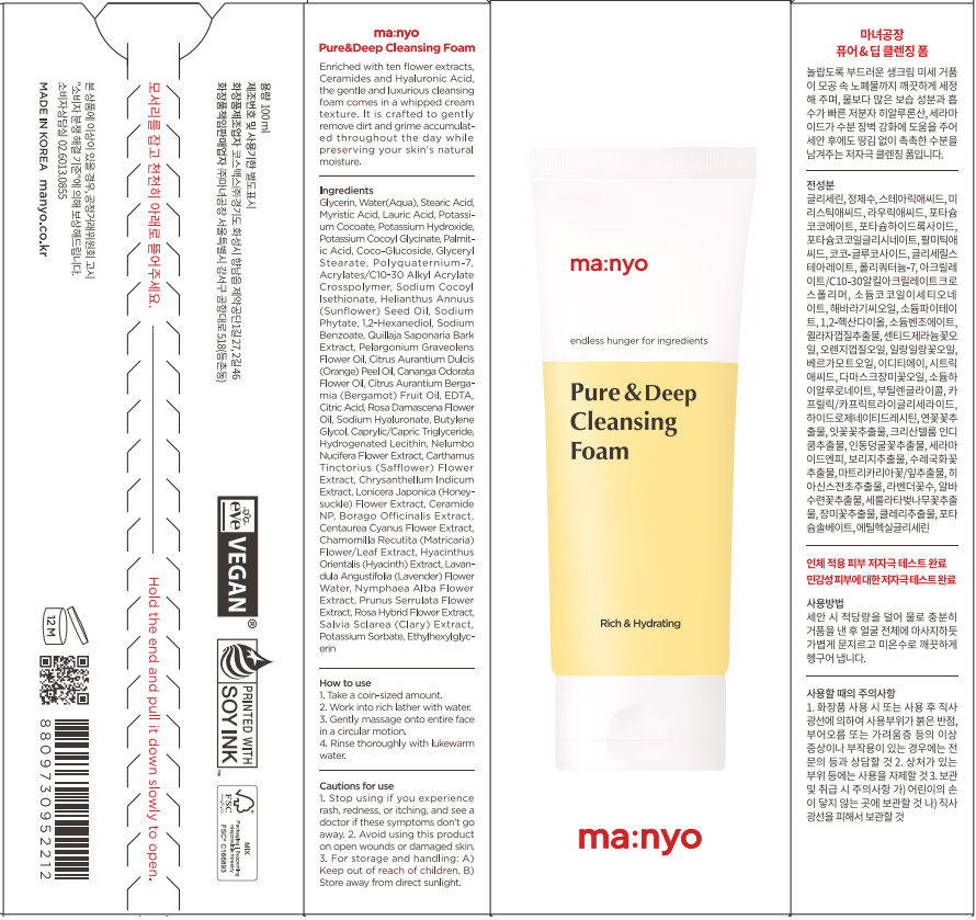 Manyo Factory Pyueo & Deep Cleansing Foam , 160 ml, 1 Pack (마녀공장 퓨어 앤 딥 클렌징 폼, 160ml, 1개)