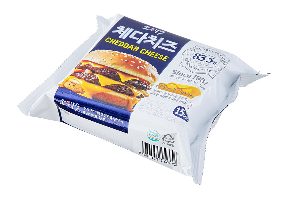 Sonamu Ojik Chedaman Dongwon Seul Rice Cheese (소와나무 오직 체다로만 동원 슬라이스치즈)