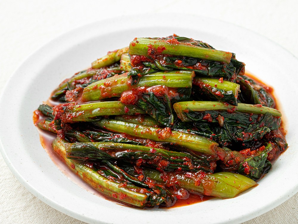 Haedam Village Jeon Whole Sikpum Injeung Mustard Greens Kimchi , 350 g, 1 Pack (해담촌 전통식품 인증 갓김치, 350g, 1개)