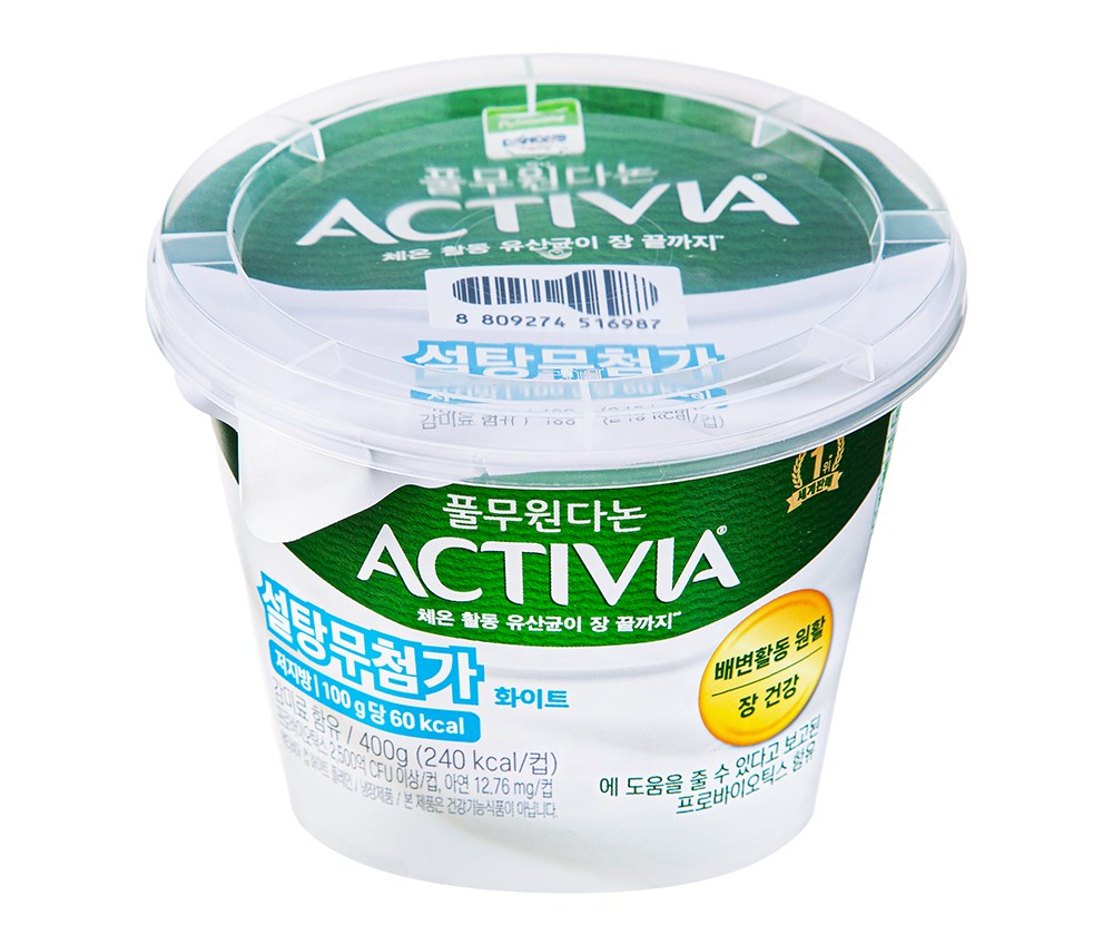 Pulmuone Aektibia Seoltang Additive-Free White , 400 g, 1 Pack (풀무원 액티비아 설탕무첨가 화이트, 400g, 1개)