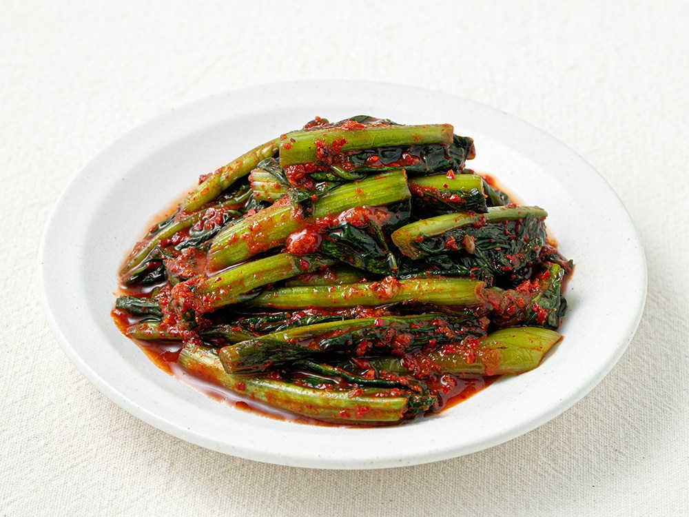Haedam Village Jeon Whole Sikpum Injeung Mustard Greens Kimchi , 350 g, 1 Pack (해담촌 전통식품 인증 갓김치, 350g, 1개)