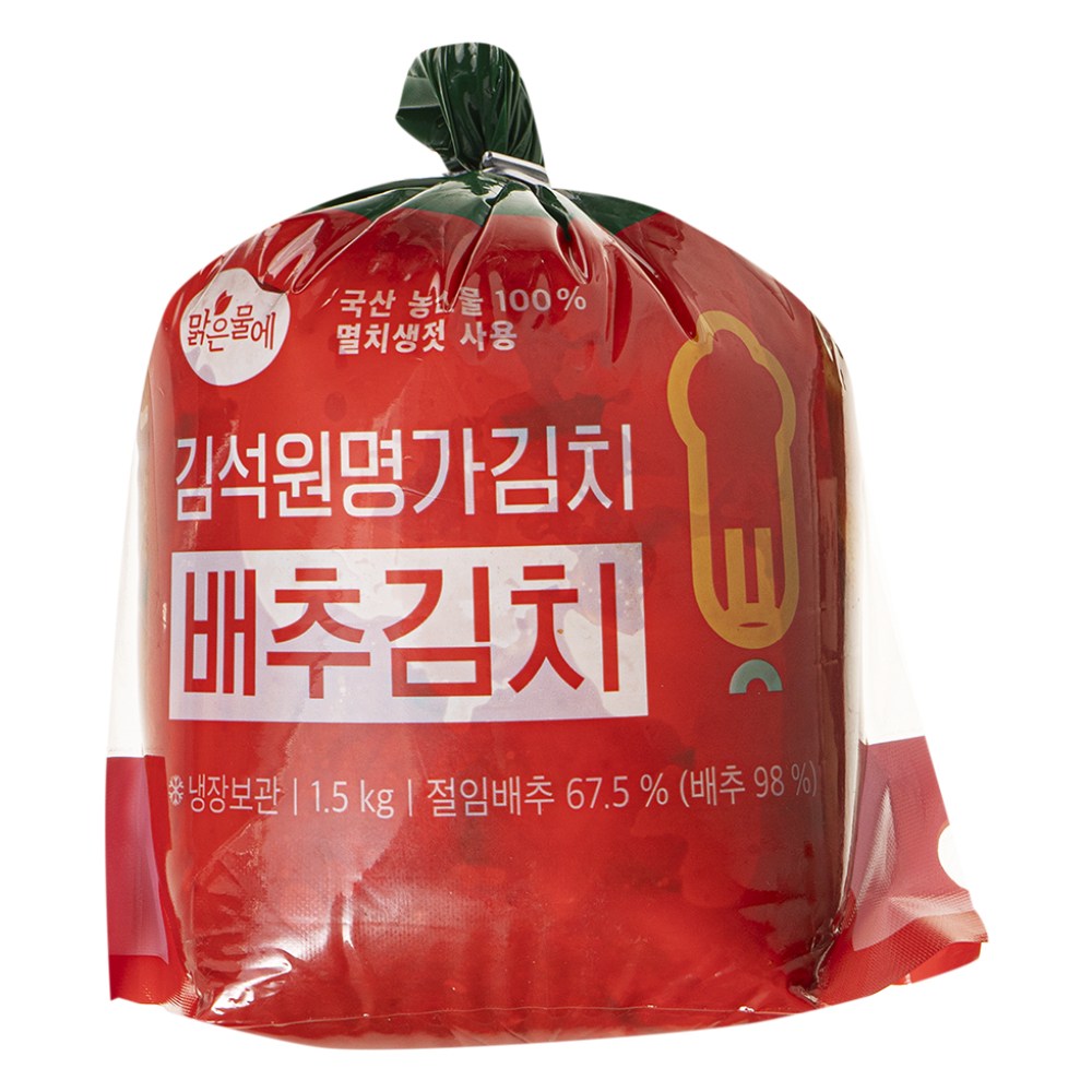 Clear Water Gimseokwon Myeongga Kimchi Pear Chu Kimchi , 1.5 kg, 1 Pack (맑은물에 김석원 명가김치 배추김치, 1.5kg, 1개)